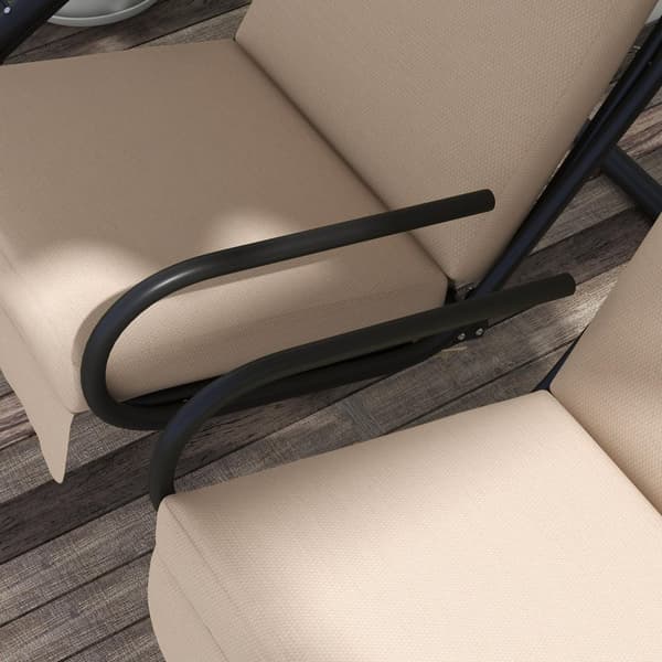 Hollywood-huske med koppholder og sittepute, 2-seters hagehuske med solseil, huskebenkbelastning opptil 220 kg, hageseng for hage, terrasse, 170 x 136