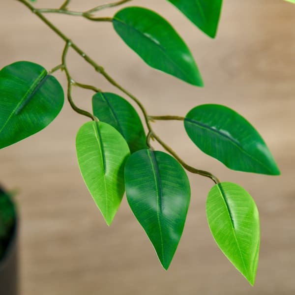 Kunstig Ficus Tre Stor 135 cm Kunstig Plante, Kunstig Plast Planter Ficus i potte, Kunstig Tre Som Ekte med Sement, Kunstgress for Stue Soverom Kontor