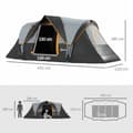 Miniatyrbild 4 av 10: Campingtält för 5-6 personer, stabilt, vattentätt familjetält med entréfönster, packväska, tält med 3000 mm vattenpelare, tunneltält, kupoltält för ca