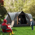 Miniatyrbild 2 av 10: Campingtält för 5-6 personer, stabilt, vattentätt familjetält med entréfönster, packväska, tält med 3000 mm vattenpelare, tunneltält, kupoltält för ca