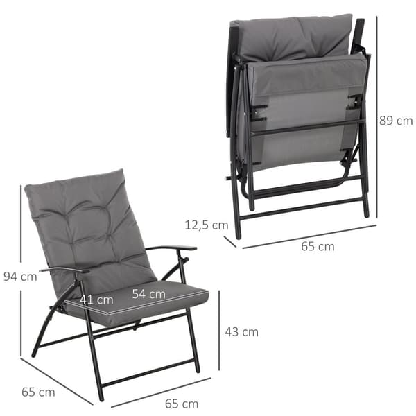 Campingstol Foldelig Havestol med Metalramme Justerbar Ryglæn Foldestol Foldestol til Pool Beach Oxford Grå