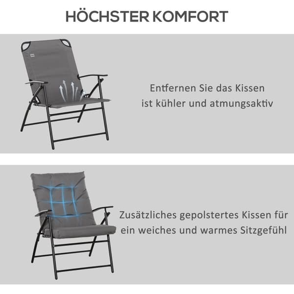Campingstol Foldelig Havestol med Metalramme Justerbar Ryglæn Foldestol Foldestol til Pool Beach Oxford Grå