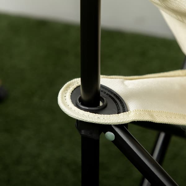 Campingstol Folding Havestol med Sidelomme Stålben Foldestol med bæretaske til Pool Beach Oxford Hvid