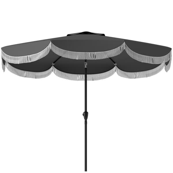Parasoll Ø269 cm, UV 30 + parasoll åttekantet balkongparasoll strandparasoll vindtett markedsparaply sveiv paraply solskjerming for strandbalkonghage,