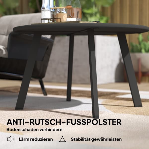 Sidebord, balkongbord av metall, rundt salongbord, værbestandig, hagebord, lett å rengjøre, sofabord, utebord til balkong, hage, terrasse, veranda, st