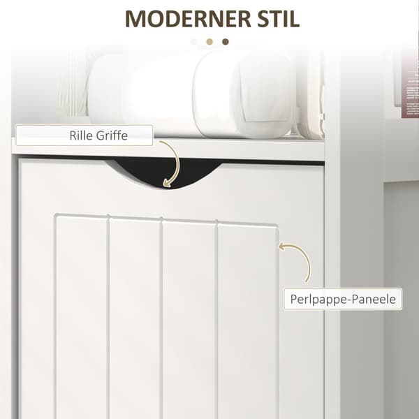Smalt badeværelsesskab, højt toiletskab med 2 skuffer og 3 åbne rum, badeværelsesskab til små rum badeværelse, stue 30 x 30 x 141,2 cm hvid Aosom