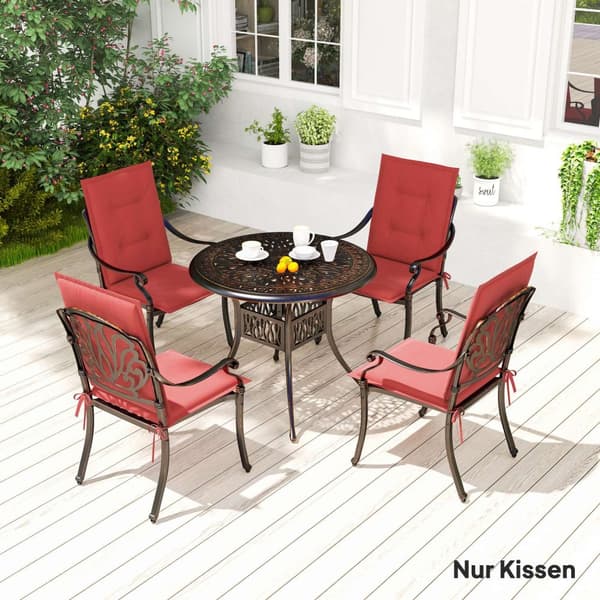 Sett med 4 sitteputer 108 x 50 x 5 cm stolputer med knyting, utendørs innendørs sittepute, sittepute, benkpute til hagemøbler, sittestol, spisestuesto