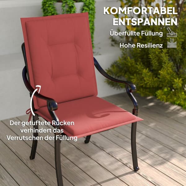 Sett med 4 sitteputer 108 x 50 x 5 cm stolputer med knyting, utendørs innendørs sittepute, sittepute, benkpute til hagemøbler, sittestol, spisestuesto