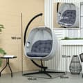 Miniatyrbilde 4 av 10: Eggformet hengestol for utendørs bruk, sammenleggbar hengehuske med ramme, sitteputer, hengekøye for 1 person, huskestol innendørs utendørs, uteplass,