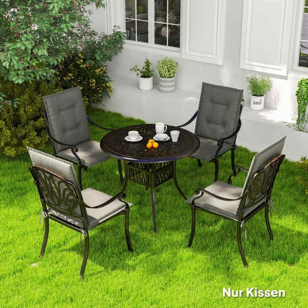 Sett med 4 sitteputer 108 x 50 x 5 cm stolputer med knyting, utendørs innendørs sittepute, sittepute, benkpute for hagemøbler, sittestol, spisestuesto