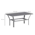 Miniatyrbilde 4 av 10: Sidebord metall balkongbord med lamelldesign værbestandig salongbord hagebord lettstelt sofabord utebord til balkong hageterrasse veranda 91,5 x 55 x