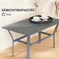 Miniatyrbilde 7 av 10: Sidebord metall balkongbord med lamelldesign værbestandig salongbord hagebord lettstelt sofabord utebord til balkong hageterrasse veranda 91,5 x 55 x