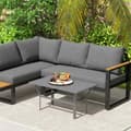 Miniatyrbilde 10 av 10: Sidebord metall balkongbord med lamelldesign værbestandig salongbord hagebord lettstelt sofabord utebord til balkong hageterrasse veranda 91,5 x 55 x