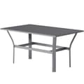 Miniatyrbilde 1 av 10: Sidebord metall balkongbord med lamelldesign værbestandig salongbord hagebord lettstelt sofabord utebord til balkong hageterrasse veranda 91,5 x 55 x