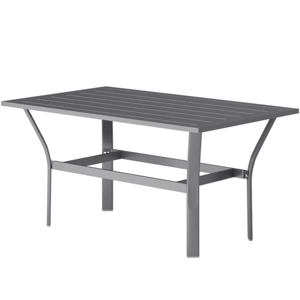 Sidebord metall balkongbord med lamelldesign værbestandig salongbord hagebord lettstelt sofabord utebord til balkong hageterrasse veranda 91,5 x 55 x