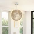 Miniatyrbilde 10 av 10: 3D Moon Pendel Light Hengelampe med APP-kontroll, Musikk Moon Lamp Ceiling Ceiling Lamp med CCT og RGB fargeendring for kjøkken, spisestue, kremhvit A