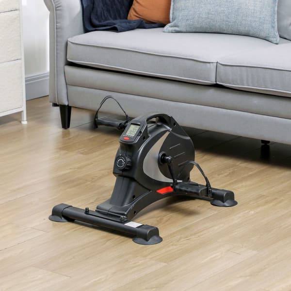 Pedaltræner stille mini motionscykel med 8 niveauer magnetisk modstand LCD-skærm bærbar bentræner med skridsikker måtte seniorer arm- og bentræningspe