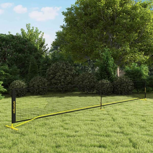 Kannettava Pickleball Net 6.7m Kantolaukku Metal Frame Indoor Outdoor Keltainen Aosom