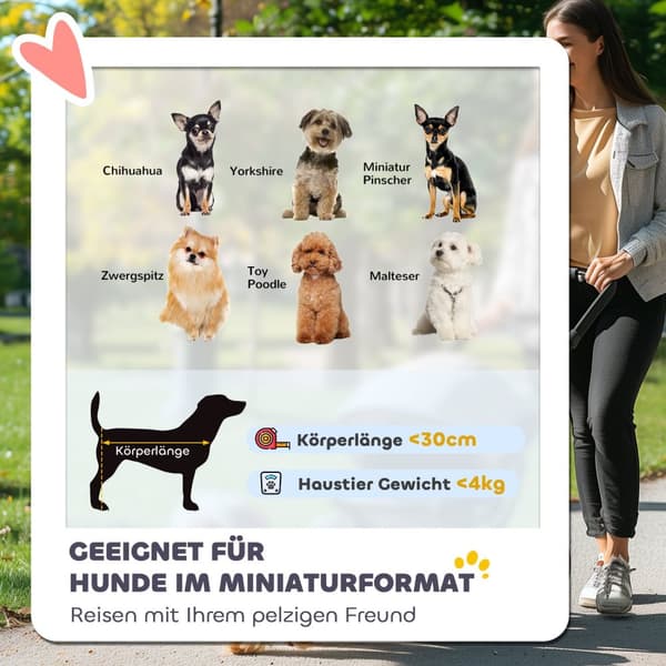 Hundeklapvogn hundevogn foldbar til hunde & katte op til 4 kg kattevogn med meshvinduer, skulderrem, opbevaringstaske, kopholder paraply kattevogn lys