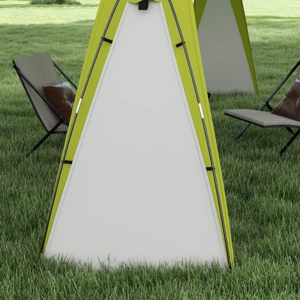 Event Shelter 3,5 x 3,5 m Lysthus med krokdør Vannavvisende vintertett hagepaviljong partytelt Solbeskyttelse for camping, hagefestivaler Grønn Aosom