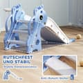 Miniatyrbillede 8 af 10: Rutsjebane til børn, 3 i 1, rutchebane til småbørn med basketballkurve, rutsjebane med basketball til børn 1 til 3 år, indendørs, blå 106 x 51,5 x 52