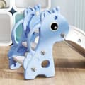 Miniatyrbillede 9 af 10: Rutsjebane til børn, 3 i 1, rutchebane til småbørn med basketballkurve, rutsjebane med basketball til børn 1 til 3 år, indendørs, blå 106 x 51,5 x 52