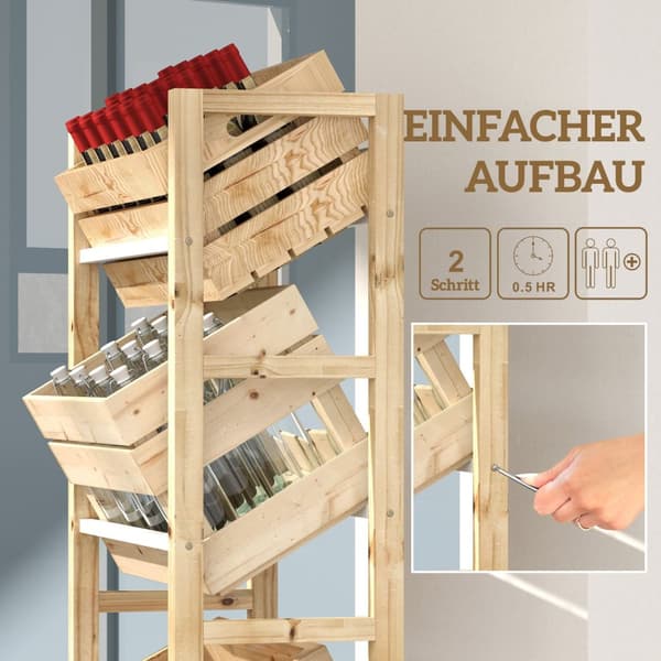 Drikkekassestativ for 3 drikkekasser, drikkestativ, trekassestativ med 3 nivåer, frittstående drikkekasseholder, belastning 150 kg, kassestativ for øl