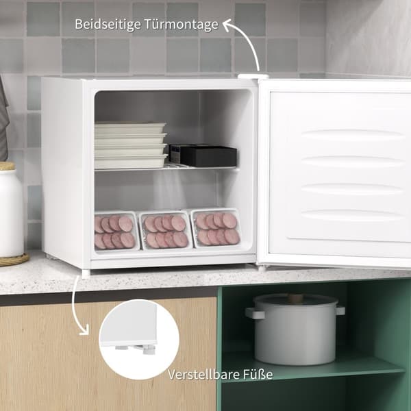 Minifryser 35 L fryseboks elektrisk fritstående 45 W minifryser minikøleskab -14 til -24? 5-trins temperaturregulering 47 x 44,2 x 48,8 cm hvid Aosom