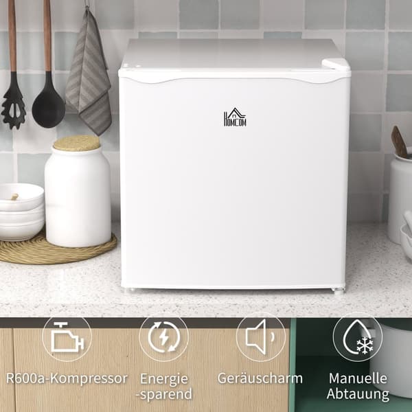 Minifryser 35 L fryseboks elektrisk fritstående 45 W minifryser minikøleskab -14 til -24? 5-trins temperaturregulering 47 x 44,2 x 48,8 cm hvid Aosom