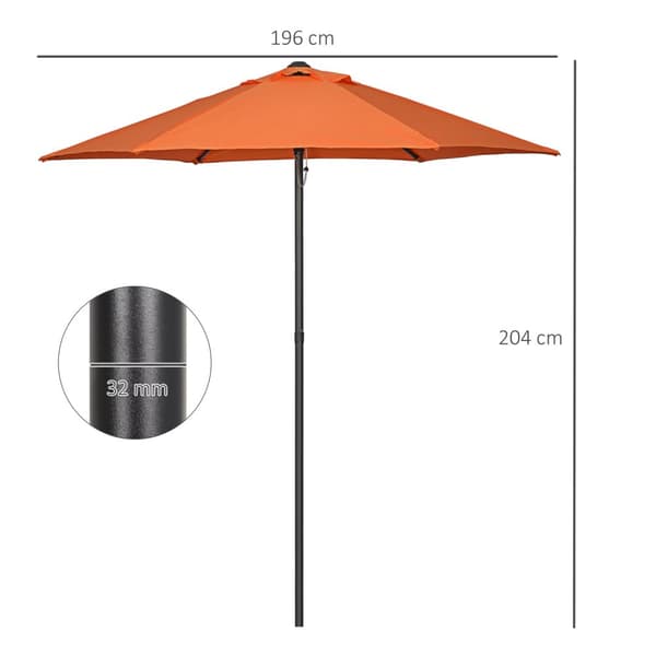 Parasoll Ø196 cm, roterende parasoll med sammenleggbar funksjon, sekskantet balkongparaply, strandparasoll, vindtett, stabil markedsparaply, sveivpara