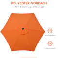 Miniatyrbilde 6 av 9: Parasoll Ø196 cm, roterende parasoll med sammenleggbar funksjon, sekskantet balkongparaply, strandparasoll, vindtett, stabil markedsparaply, sveivpara