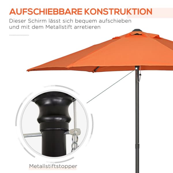 Parasoll Ø196 cm, roterende parasoll med sammenleggbar funksjon, sekskantet balkongparaply, strandparasoll, vindtett, stabil markedsparaply, sveivpara
