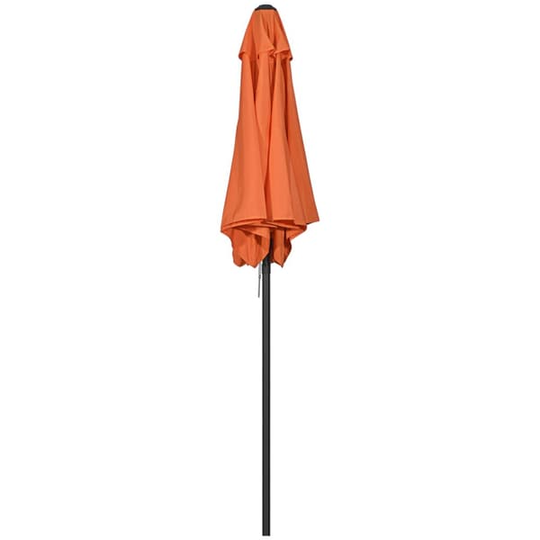 Parasoll Ø196 cm, roterende parasoll med sammenleggbar funksjon, sekskantet balkongparaply, strandparasoll, vindtett, stabil markedsparaply, sveivpara