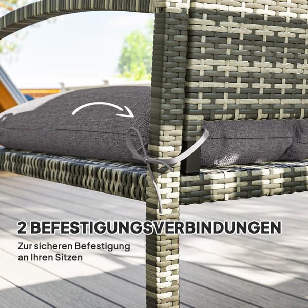 Benkepute 105 x 46 x 12,5 cm Benkepute med stropper, utendørs sittepute, vannavstøtende stolpute UPF50+, setepute, sittepute, benkpute til hagemøbler,