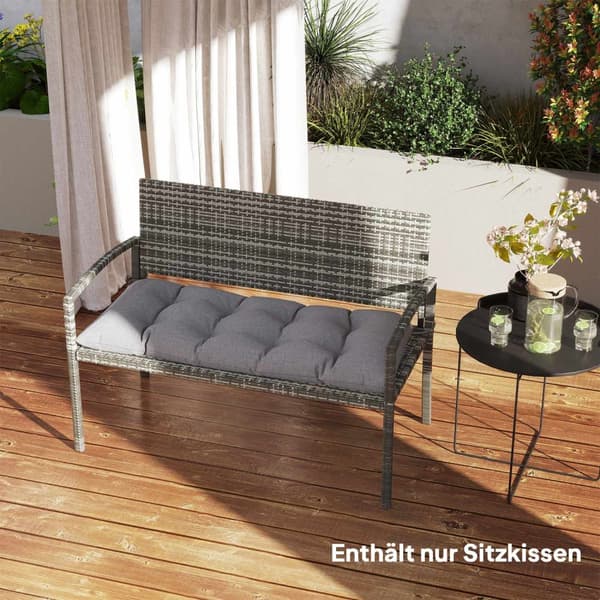 Benkepute 105 x 46 x 12,5 cm Benkepute med stropper, utendørs sittepute, vannavstøtende stolpute UPF50+, setepute, sittepute, benkpute til hagemøbler,