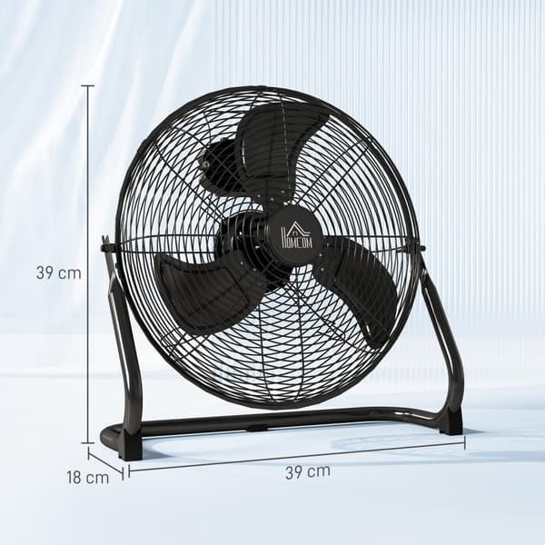 Pöytätuuletin Sähkötuuletin 4 nopeustasolla, 120° säädettävä kulma kotiin, toimistoon, makuuhuoneeseen, musta Aosom