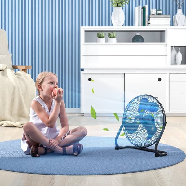 Pöytätuuletin Sähkötuuletin 4 nopeustasolla, 120° säädettävä kulma kotiin, toimistoon, makuuhuoneeseen, musta Aosom