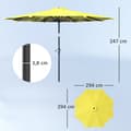 Pikkukuva 4 / 10: Aurinkovarjo Ø300 cm, aurinkovarjo käsikammalla, kuvio?kahdeksankulmainen parvekkeen sateenvarjo, aurinkovarjo, tuulenpitävä, vakaa markkinasateenvarj