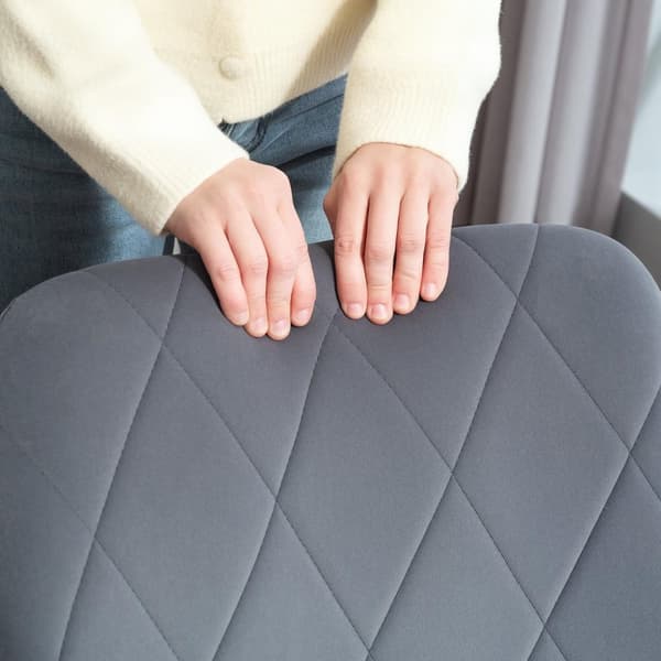 Spisestuestol polstret stol med armlæn køkkenstol stuestol fløjlslook retro design stålgrå 58 x 60,5 x 79 cm Aosom