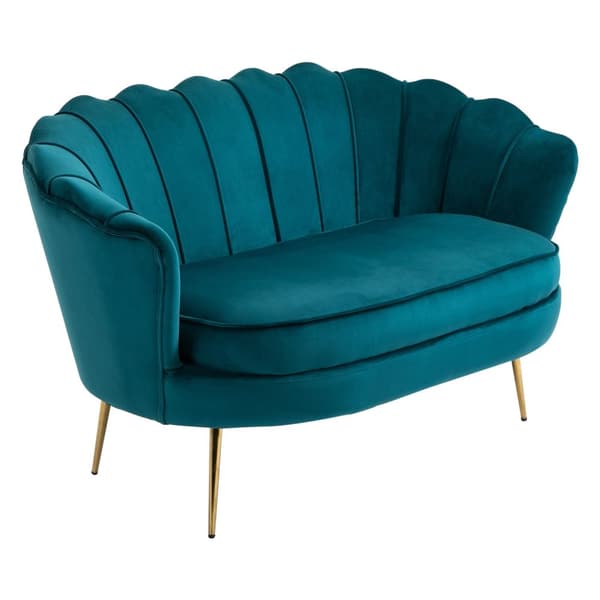Sofa 2-seters sofa med armlener Tykt polstret, polstret sofa Moderne dobbelsofa med fløyel Look for Stue Soverom 130 x 77 x 77 cm Mørkegrønn