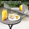 Miniatyrbilde 5 av 10: Hagebord Ø60 x 70 cm, værbestandig balkongbord av stål, rundt spisebord med fotpolstring, utendørs campingbord, sidebord, terrassebord for hage, terra