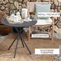 Miniatyrbilde 6 av 10: Hagebord Ø60 x 70 cm, værbestandig balkongbord av stål, rundt spisebord med fotpolstring, utendørs campingbord, sidebord, terrassebord for hage, terra