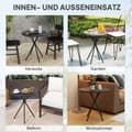 Miniatyrbilde 7 av 10: Hagebord Ø60 x 70 cm, værbestandig balkongbord av stål, rundt spisebord med fotpolstring, utendørs campingbord, sidebord, terrassebord for hage, terra