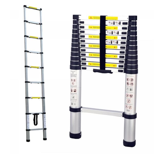 Herzberg HG-5380: Teleskopisk forlengelsesstige i aluminium for flere formål - 3,8 M