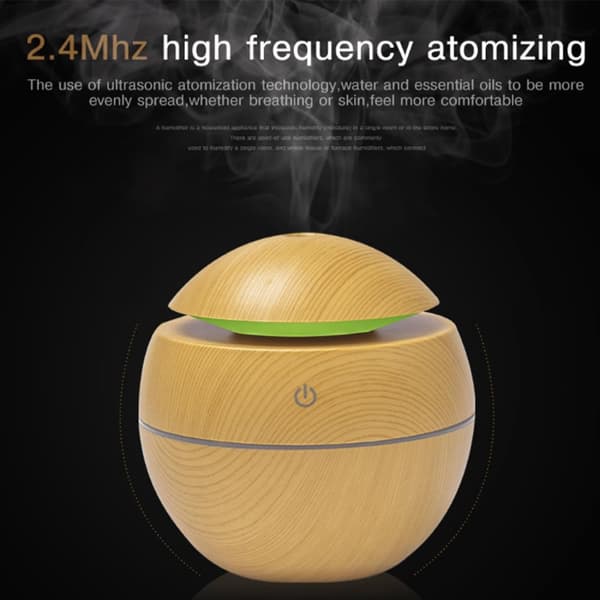 Herzberg Luftfuktare Aroma Oil Diffuser Lätt trä