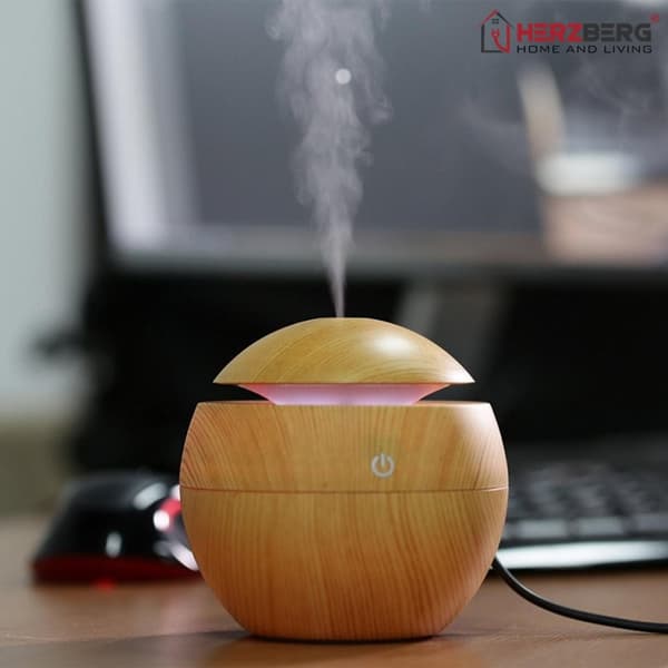 Herzberg Luftfukter Aroma Oil Diffuser Mørkt tre