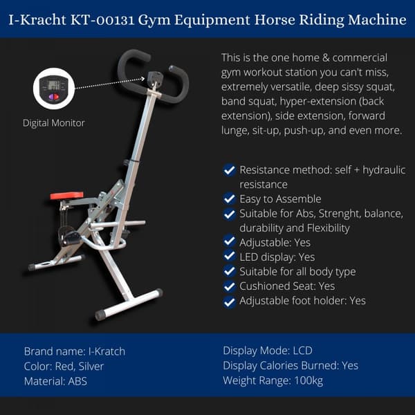 I-Kracht KT-00131: Total Fitness Crunch med Digital Monitor Sort