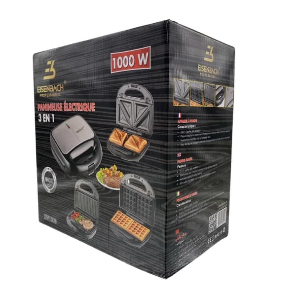 Eisenbach HW-1880: 3-i-1 smörgåspress, våfflor, grillmaskin - 1000W
