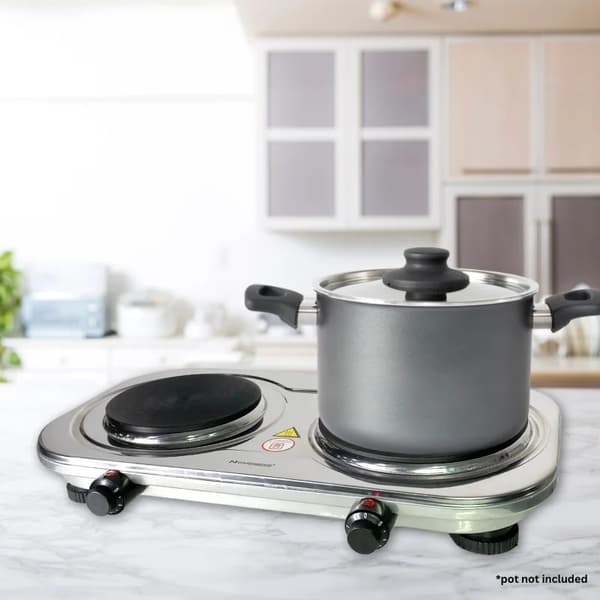 Rosenberg YQ-200D3: Dobbelt elektrisk koketopp i rustfritt stål - 2500W