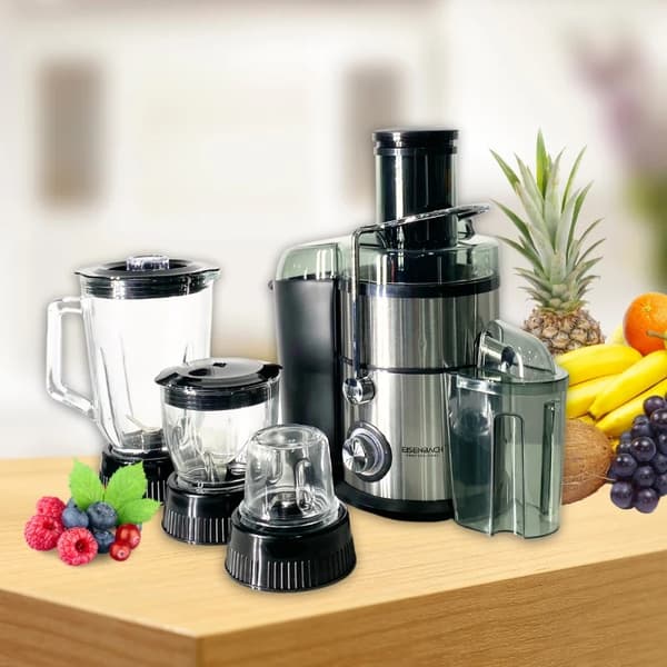 Eisenbach HW-1508: 4-i-1 juicer, foodprosessor, blender og kvern -1000W